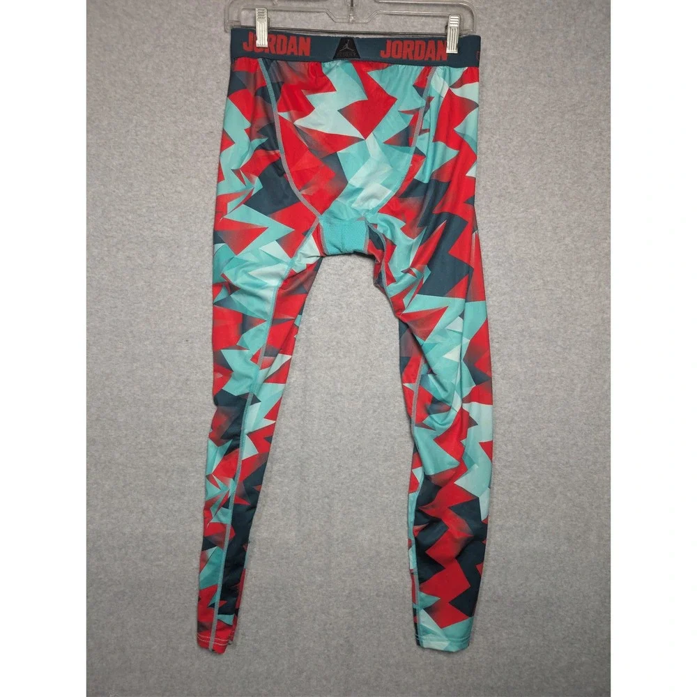 Jordan Compression Tights Mens 2XL Red Teal NEW Dri-Fit Training Base Layer